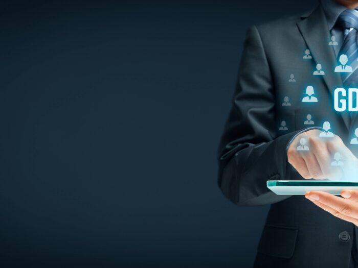 GDPR/Datenschutz-Symbol mit digitalem Schloss